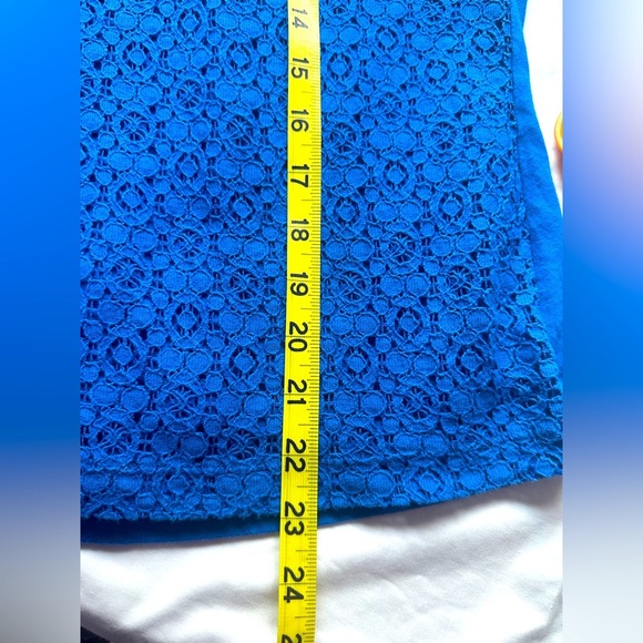 Talbots Royal Blue Lace Tank Top - Picture 4 of 7